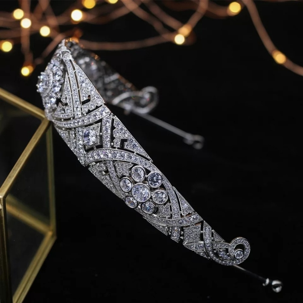 Crystal crown tiara wedding handmade - Picture 6 of 6